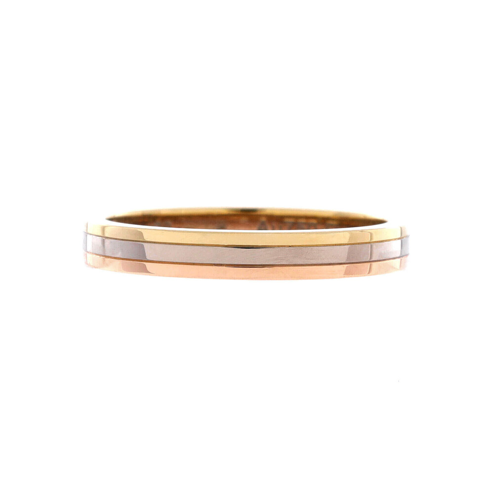 Cartier 3.5mm Vendome Louis Cartier Wedding Band Ring 18K Tricolor Gold